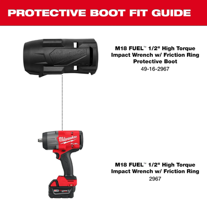 Milwaukee 49-16-2967 M18 FUEL Li-Ion Brushless Cordless 1/2 inch High Torque Impact Wrench with Friction Ring Protective Boot