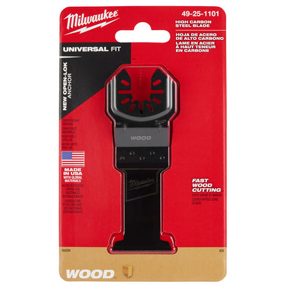 Milwaukee 49-25-1103 OPEN-LOK 1-3/8in Universal Fit High Carbon Steel Wood Cutting Multi-Tool Oscillating Blades - 3pk