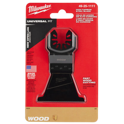 Milwaukee 49-25-1111 OPEN-LOK 2-1/2in Universal Fit High Carbon Steel Wood Cutting Multi-Tool Oscillating Blade