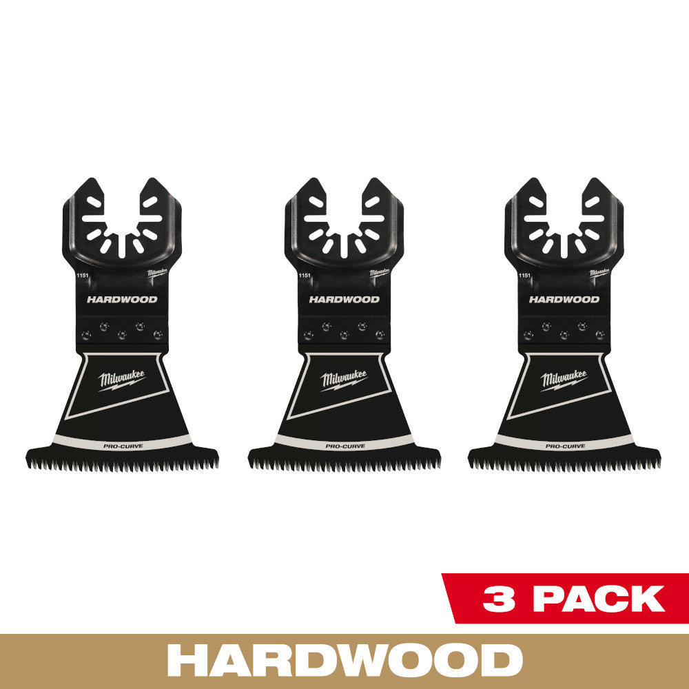 Milwaukee 49-25-1153 OPEN-LOK 2-1/2in Universal Fit HCS Japanese Teeth Hardwood Cutting Multi-Tool Oscillating Blades - 3pk
