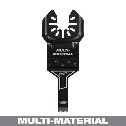 Milwaukee 49-25-1201 OPEN-LOK 3/8in Universal Fit Titanium Enhanced Bi-Metal Multi-Material Cutting Multi-Tool Oscillating Blade