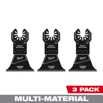 Milwaukee 49-25-1243 OPEN-LOK 2-1/2in Universal Fit Titanium Enhanced Bi-Metal Multi-Material Cutting Multi-Tool Oscillating Blades - 3pk
