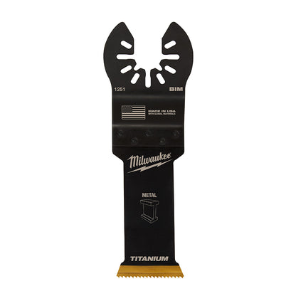 Milwaukee 49-25-1253 OPEN-LOK 1-1/8in Universal Fit Titanium Enhanced Bi-Metal Metal Cutting Multi-Tool Oscillating Blades - 3pk