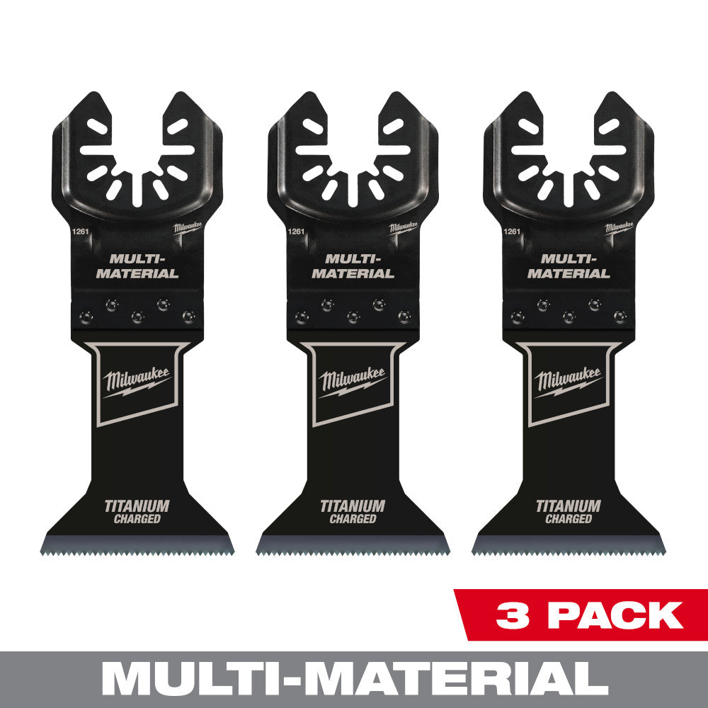 Milwaukee 49-25-1263 OPEN-LOK 1-3/4in Universal Fit Titanium Enhanced Bi-Metal Metal Cutting Multi-Tool Oscillating Blades - 3pk