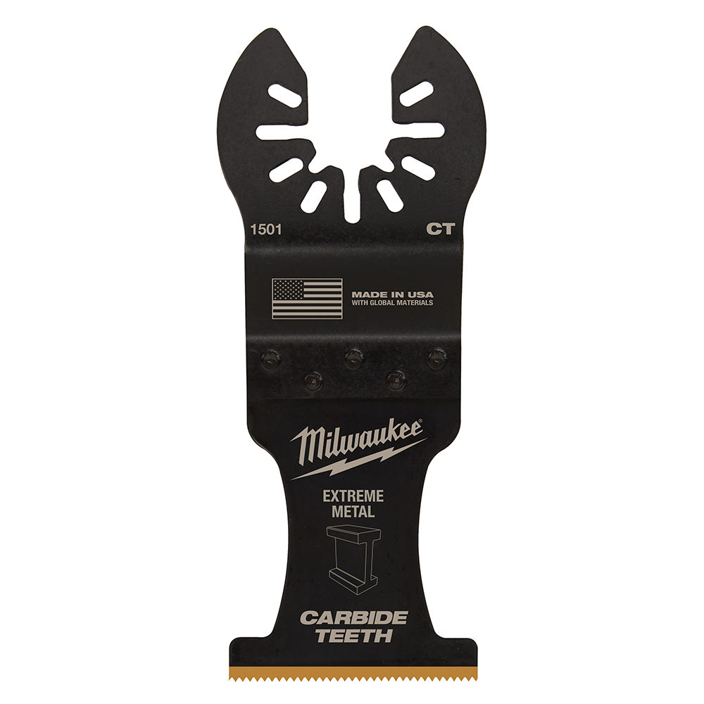 Milwaukee 49-25-1501 OPEN-LOK 1-3/8in Universal Fit Titanium Enhanced Carbide Teeth Metal Cutting Multi-Tool Oscillating Blade