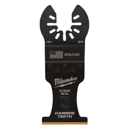 Milwaukee 49-25-1501 OPEN-LOK 1-3/8in Universal Fit Titanium Enhanced Carbide Teeth Metal Cutting Multi-Tool Oscillating Blade