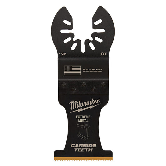 Milwaukee 49-25-1501 OPEN-LOK 1-3/8in Universal Fit Titanium Enhanced Carbide Teeth Metal Cutting Multi-Tool Oscillating Blade