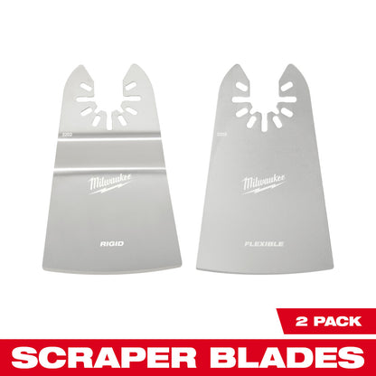 Milwaukee 49-25-2202 OPEN-LOK 2pc 2in Universal Fit Rigid & Flexible Multi-Tool Oscillating Scraper Set