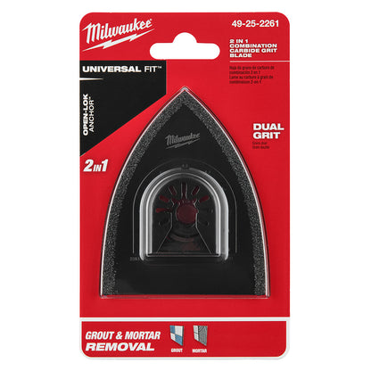 Milwaukee 49-25-2261 OPEN-LOK Universal Fit Multi-Tool Oscillating 2-In-1 Hybrid Carbide Grit Blade