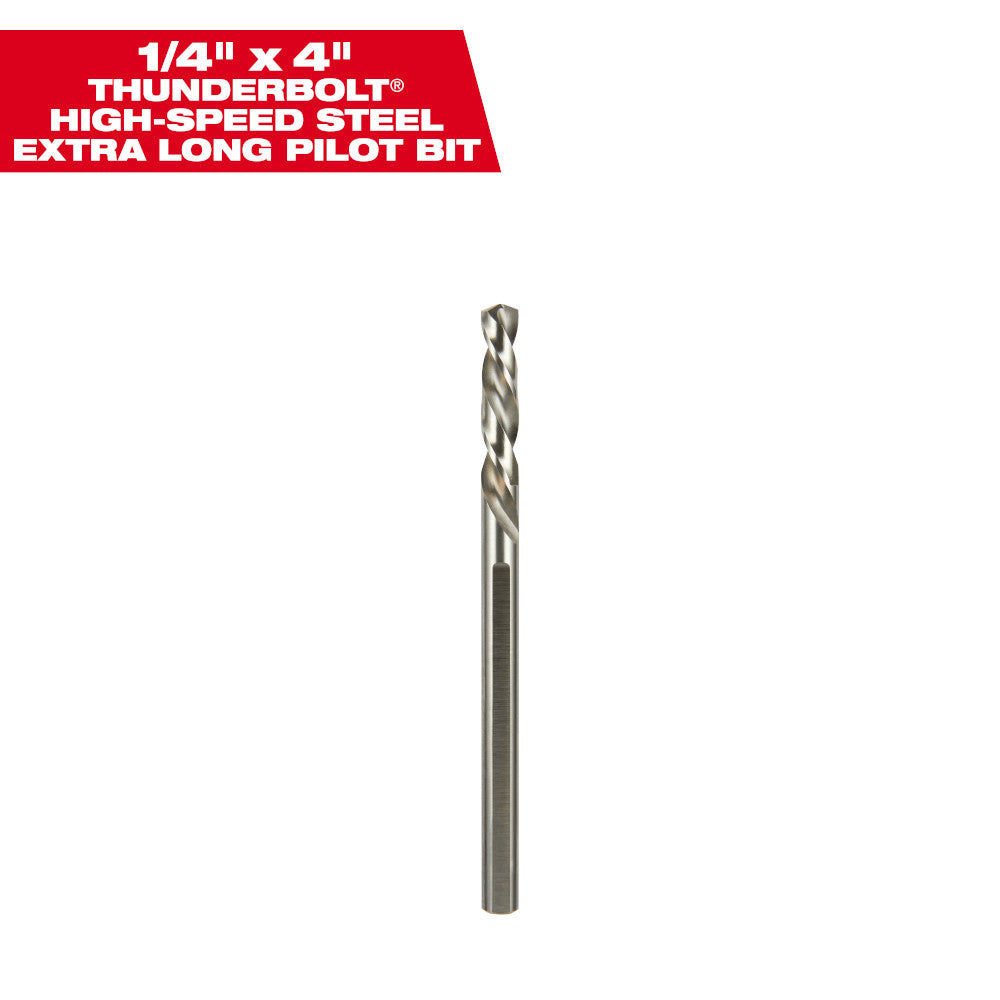 Milwaukee 49-56-8000 1/4in x 4in HSS Pilot Bit for Long Arbor Hole Saws