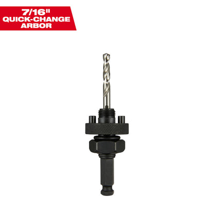Milwaukee 49-56-9100 7/16in Large Thread Quick Change Hole Saw Arbor with No Wobble Drive Plate