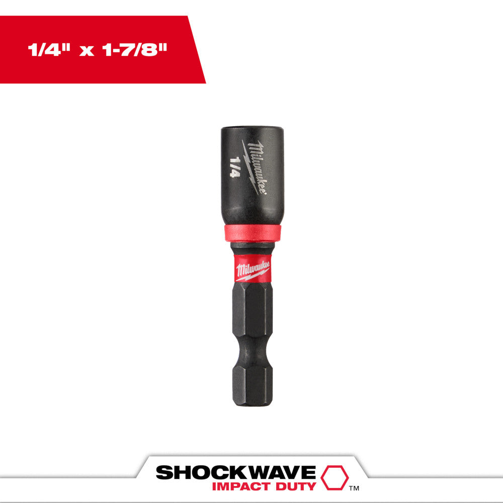 Milwaukee 49-66-4502 1/4in x 1-7/8in SHOCKWAVE Impact Duty Magnetic Nut Driver