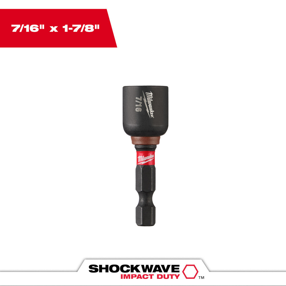 Milwaukee 49-66-4506 7/16in x 1-7/8in SHOCKWAVE Impact Duty Magnetic Nut Driver