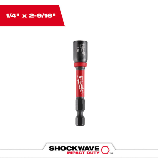 Milwaukee 49-66-4532 1/4in x 2-9/16in SHOCKWAVE Impact Duty Magnetic Nut Driver