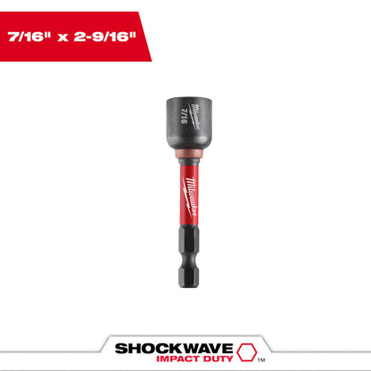 Milwaukee 49-66-4536 7/16in x 2-9/16in SHOCKWAVE Impact Duty Magnetic Nut Driver