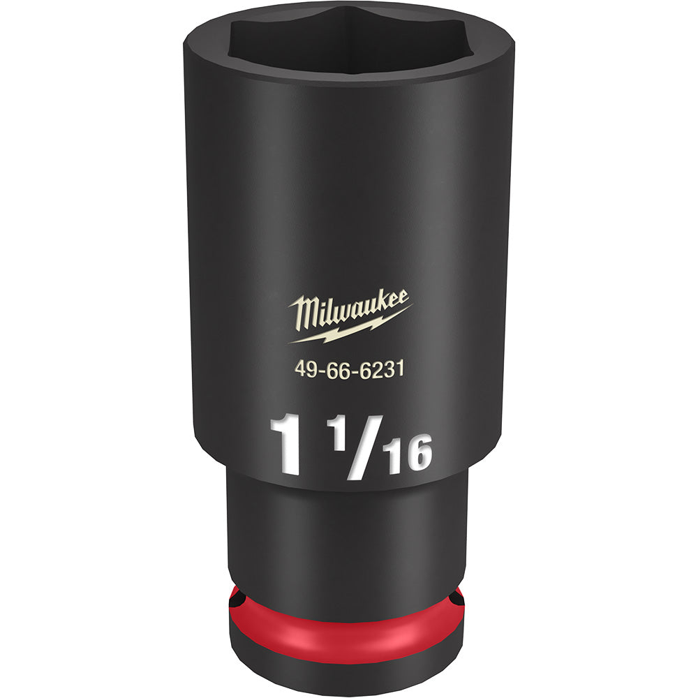 Milwaukee 49-66-6231 SHOCKWAVE Impact Duty 1-1/16in 1/2in Drive SAE 6pt Deep Socket