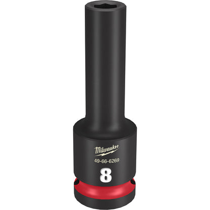 Milwaukee 49-66-6269 SHOCKWAVE Impact Duty 8mm 1/2in Drive Metric 6pt Deep Socket