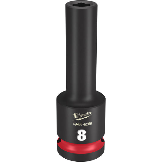 Milwaukee 49-66-6269 SHOCKWAVE Impact Duty 8mm 1/2in Drive Metric 6pt Deep Socket