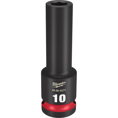 Milwaukee 49-66-6271 SHOCKWAVE Impact Duty 10mm 1/2in Drive Metric 6pt Deep Socket