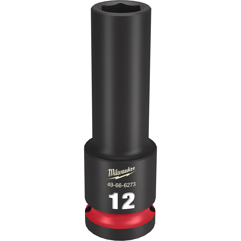 Milwaukee 49-66-6273 SHOCKWAVE Impact Duty 12mm 1/2in Drive Metric 6pt Deep Socket