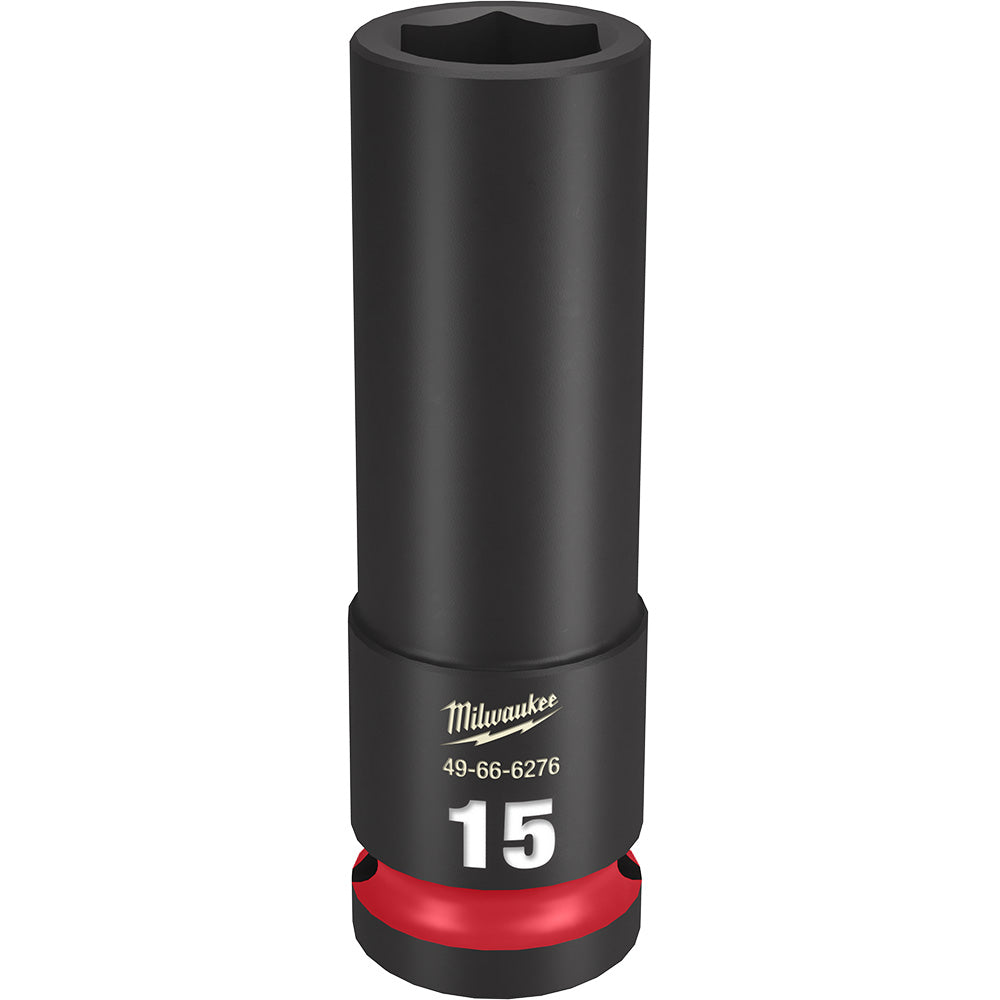 Milwaukee 49-66-6276 SHOCKWAVE Impact Duty 15mm 1/2in Drive Metric 6pt Deep Socket