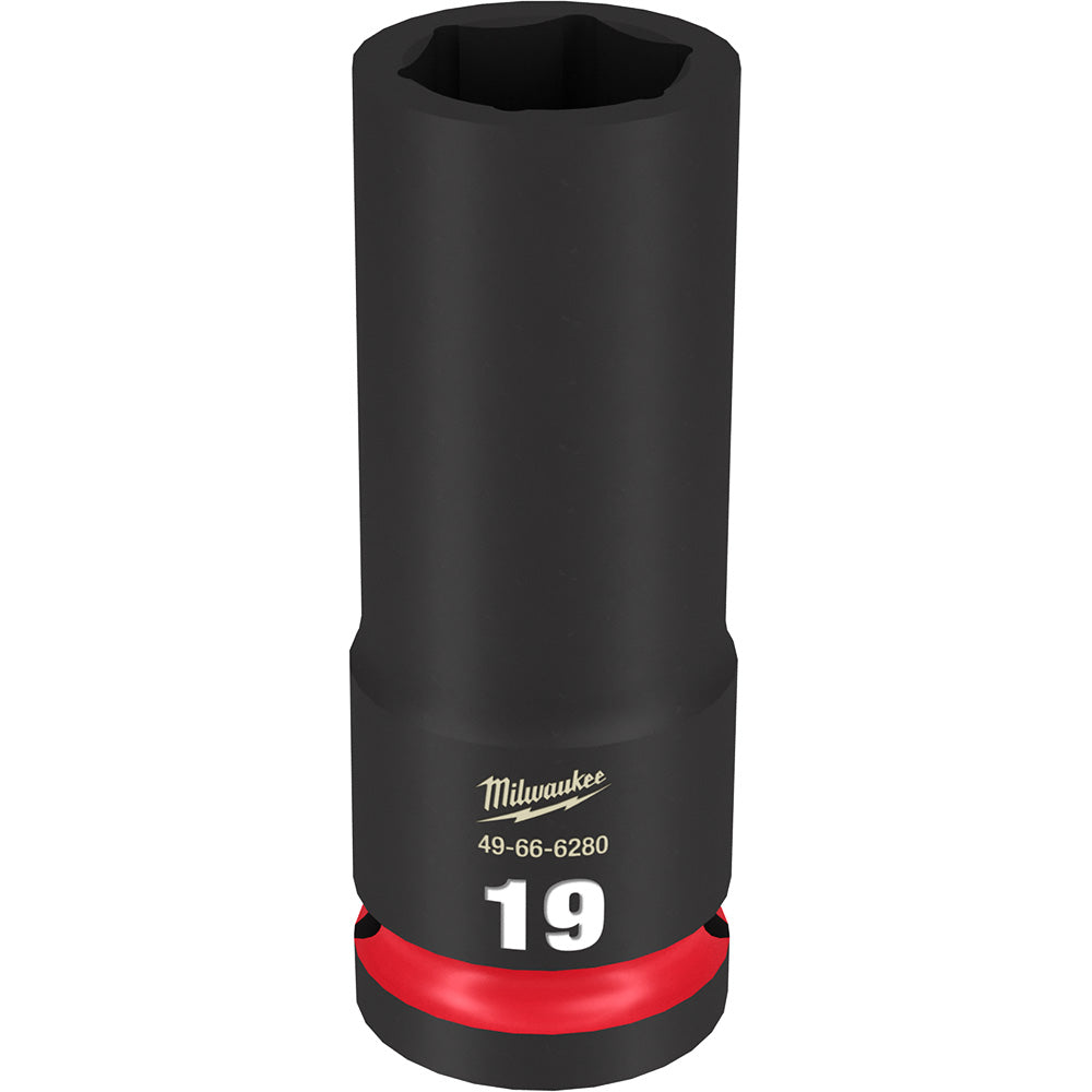 Milwaukee 49-66-6280 SHOCKWAVE Impact Duty 19mm 1/2in Drive Metric 6pt Deep Socket