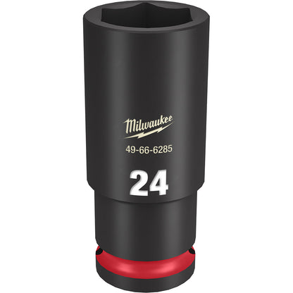 Milwaukee 49-66-6285 SHOCKWAVE Impact Duty 24mm 1/2in Drive Metric 6pt Deep Socket
