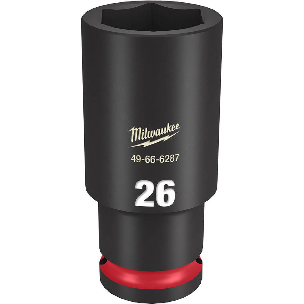Milwaukee 49-66-6287 SHOCKWAVE Impact Duty 26mm 1/2in Drive Metric 6pt Deep Socket