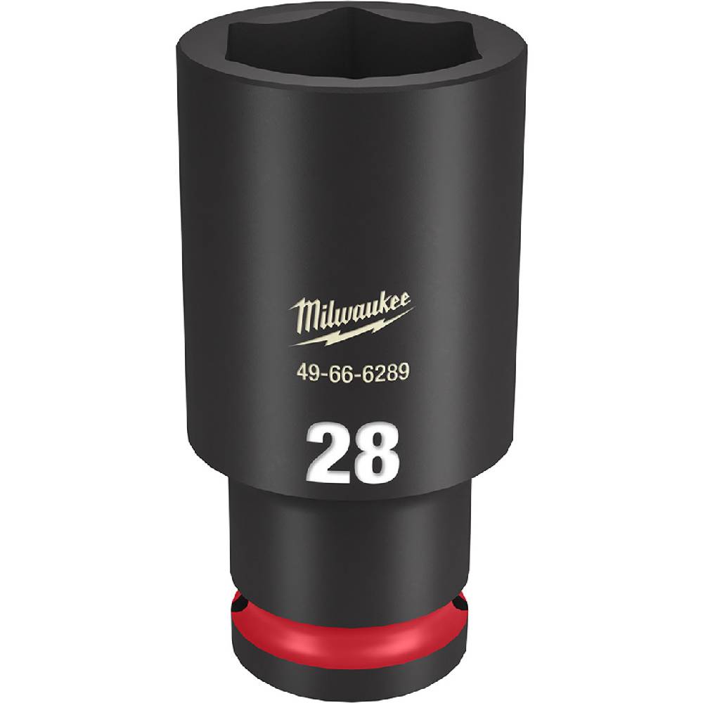 Milwaukee 49-66-6289 SHOCKWAVE Impact Duty 28mm 1/2in Drive Metric 6pt Deep Socket