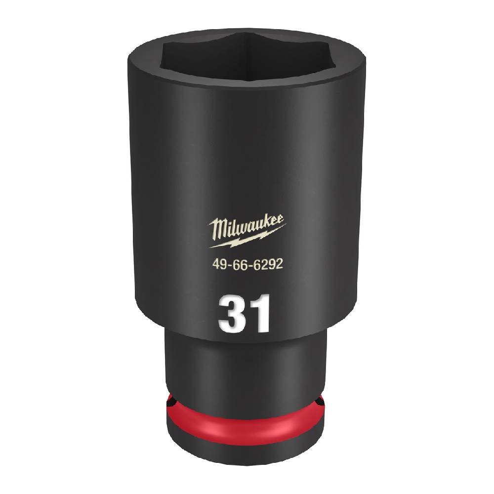 Milwaukee 49-66-6292 SHOCKWAVE Impact Duty 31mm 1/2in Drive Metric 6pt Deep Socket