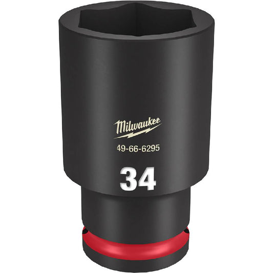 Milwaukee 49-66-6295 SHOCKWAVE Impact Duty 34mm 1/2in Drive Metric 6pt Deep Socket