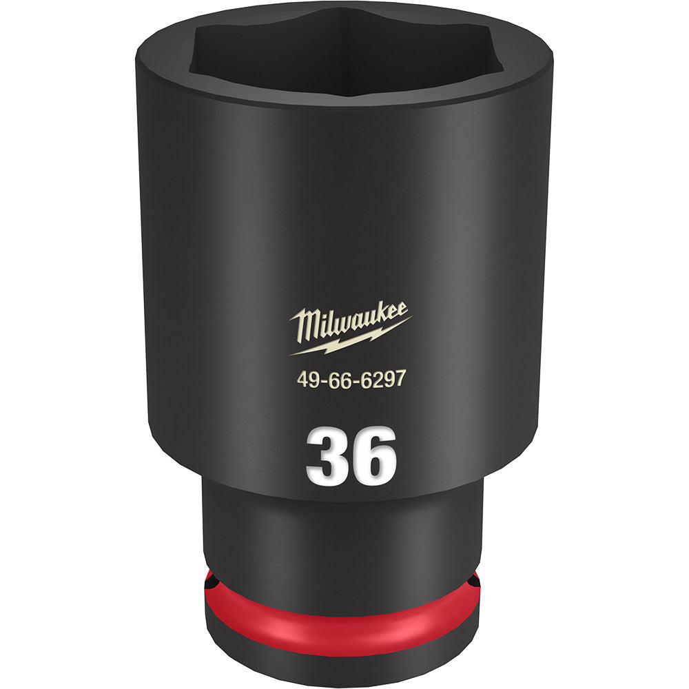 Milwaukee 49-66-6297 SHOCKWAVE Impact Duty 36mm 1/2in Drive Metric 6pt Deep Socket