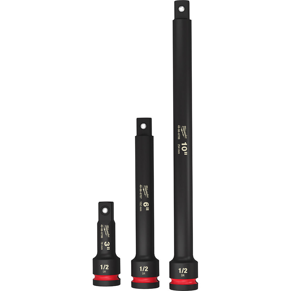 Milwaukee 49-66-6715 3pc SHOCKWAVE Impact Duty 1/2in Drive Extension Set