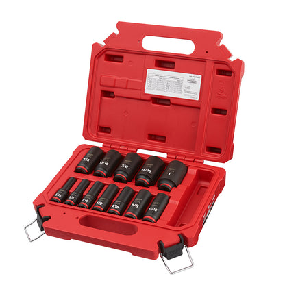 Milwaukee 49-66-7006 SHOCKWAVE Impact Duty 12pc 3/8in SAE Deep 6 Point Socket Set