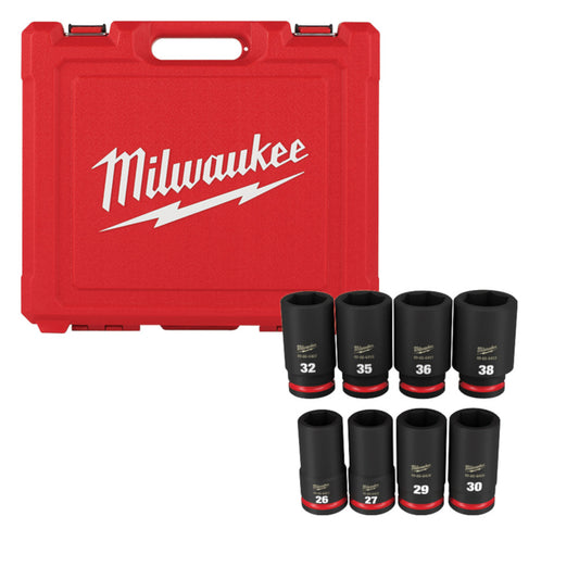 Milwaukee 49-66-7020 SHOCKWAVE Impact Duty 8pc 3/4in Metric Deep 6 Point Socket Set