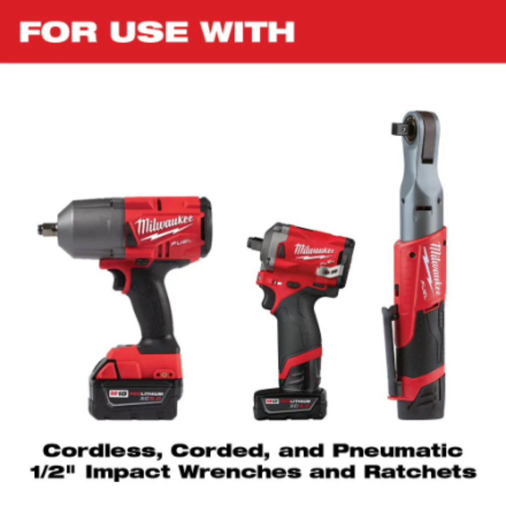 Milwaukee 49-66-7025 SHOCKWAVE Impact Duty 1/2 -inch Drive Metric Deep Well Impact Socket Set (3-Piece)