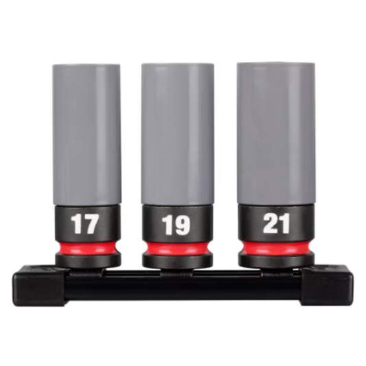 Milwaukee 49-66-7830 SHOCKWAVE Impact Duty 1/2 Drive Metric 3PC Lug Nut Wheel Socket Set