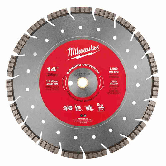 Milwaukee 49-93-7140 14in Diamond Universal Segmented Turbo Blade