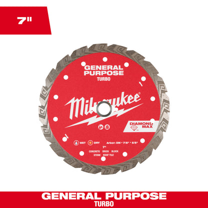 Milwaukee 49-93-9107 7in DIAMOND MAX Turbo General Purpose Blade