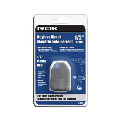 1/2" Keyless Drill Chuck for Secure Drill Bit Holding