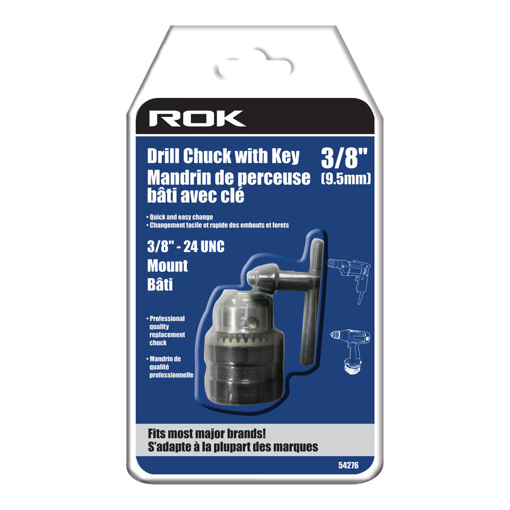 3/8" Keyed Drill Chuck for Secure Drill Bit Holding