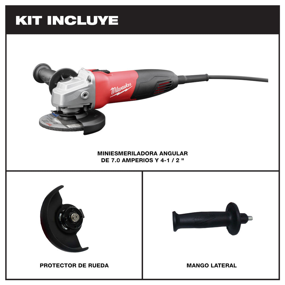 Milwaukee 6130-33 7 Amp 4-1/2in Small Angle Grinder