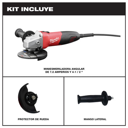 Milwaukee 6130-33 7 Amp 4-1/2in Small Angle Grinder