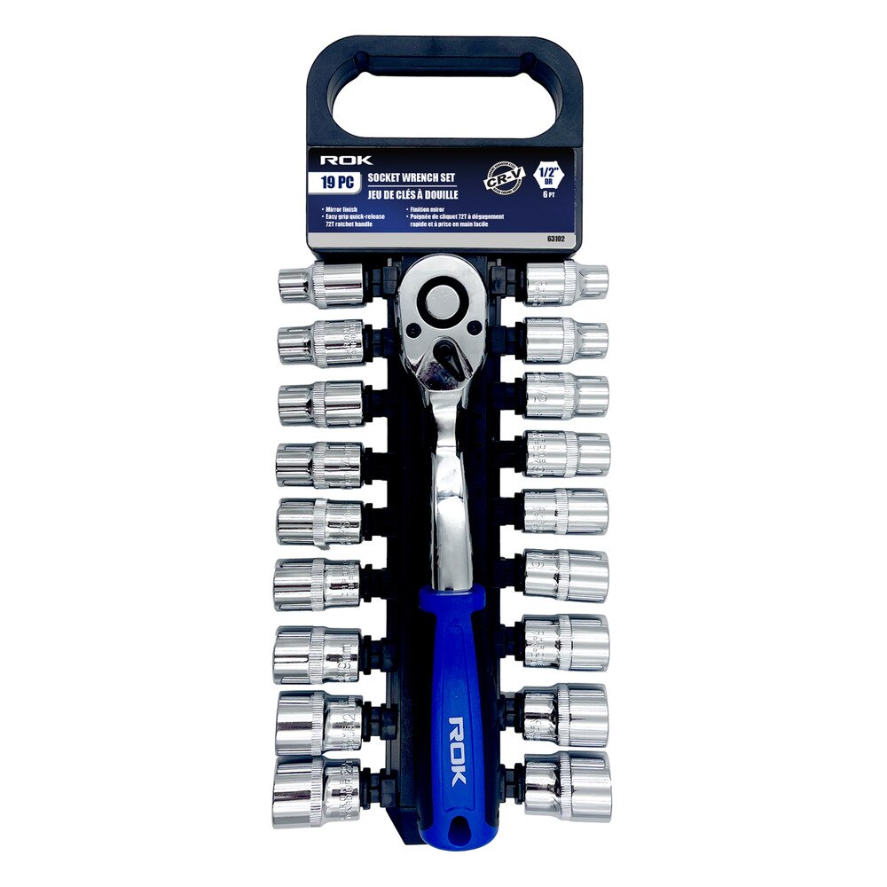 19-Piece 1/2-Inch Drive Socket Wrench Set | Heavy-Duty Socket Tool Set