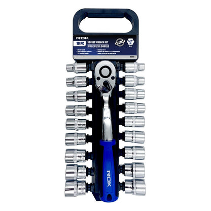 19-Piece 1/2-Inch Drive Socket Wrench Set | Heavy-Duty Socket Tool Set