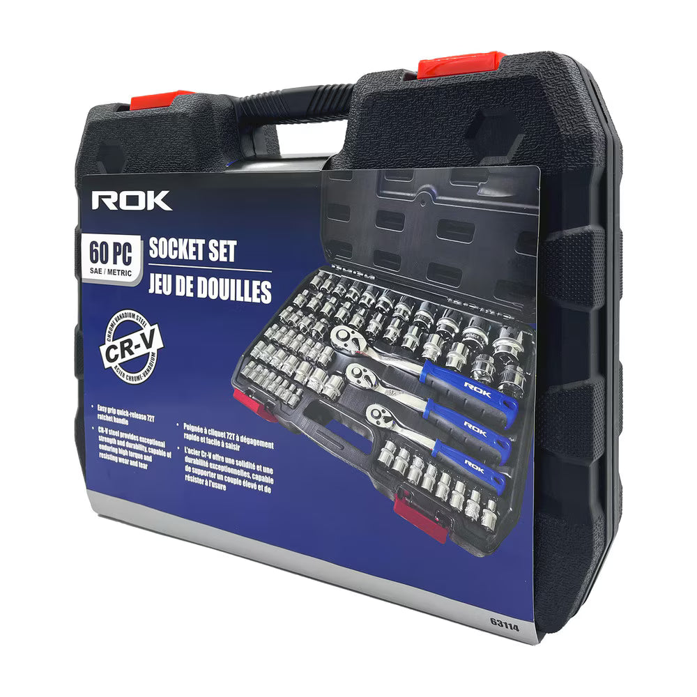 60-Piece Socket Set | Comprehensive Socket and Ratchet Tool Set