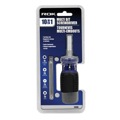 ROK 64088 10-in-1 Multi-Bit Screwdriver
