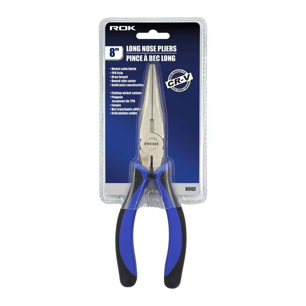 8" Long Nose Pliers for Precision Gripping and Wire Handling