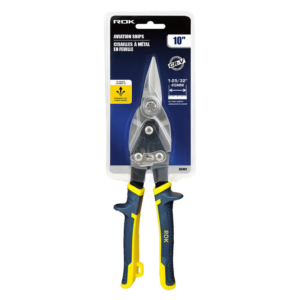 10" Straight-Cut Aviation Snips for Sheet Metal Cutting