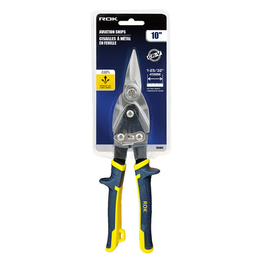 10" Straight-Cut Aviation Snips for Sheet Metal Cutting